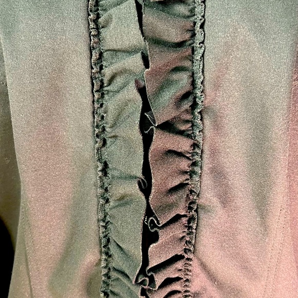 INC International Concepts Black Jacket w Flirty Gathered Edges Size XL - Picture 3 of 7